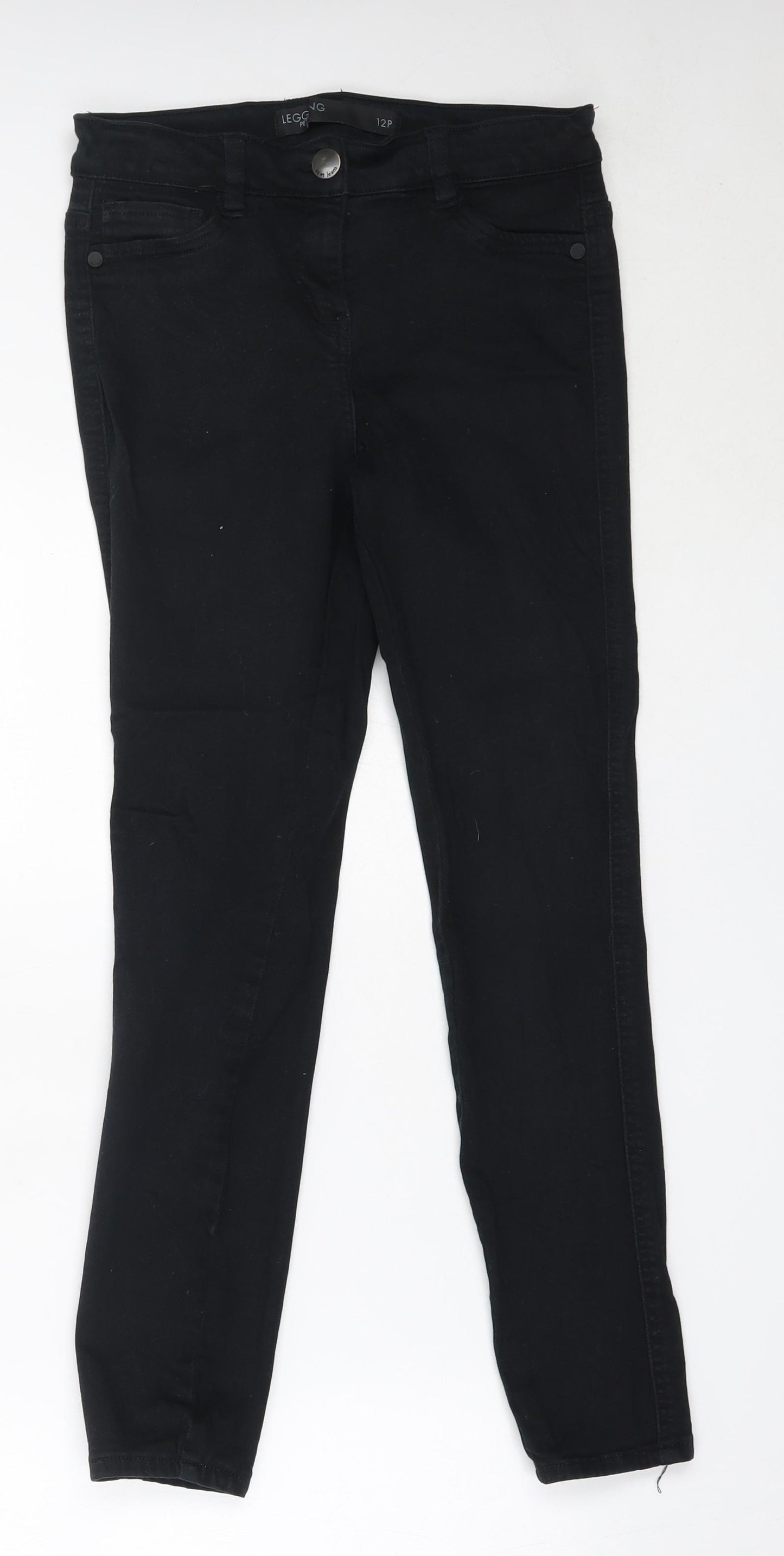 NEXT Womens Black  Cotton Skinny Jeans Size 12 L26.5 in Regular