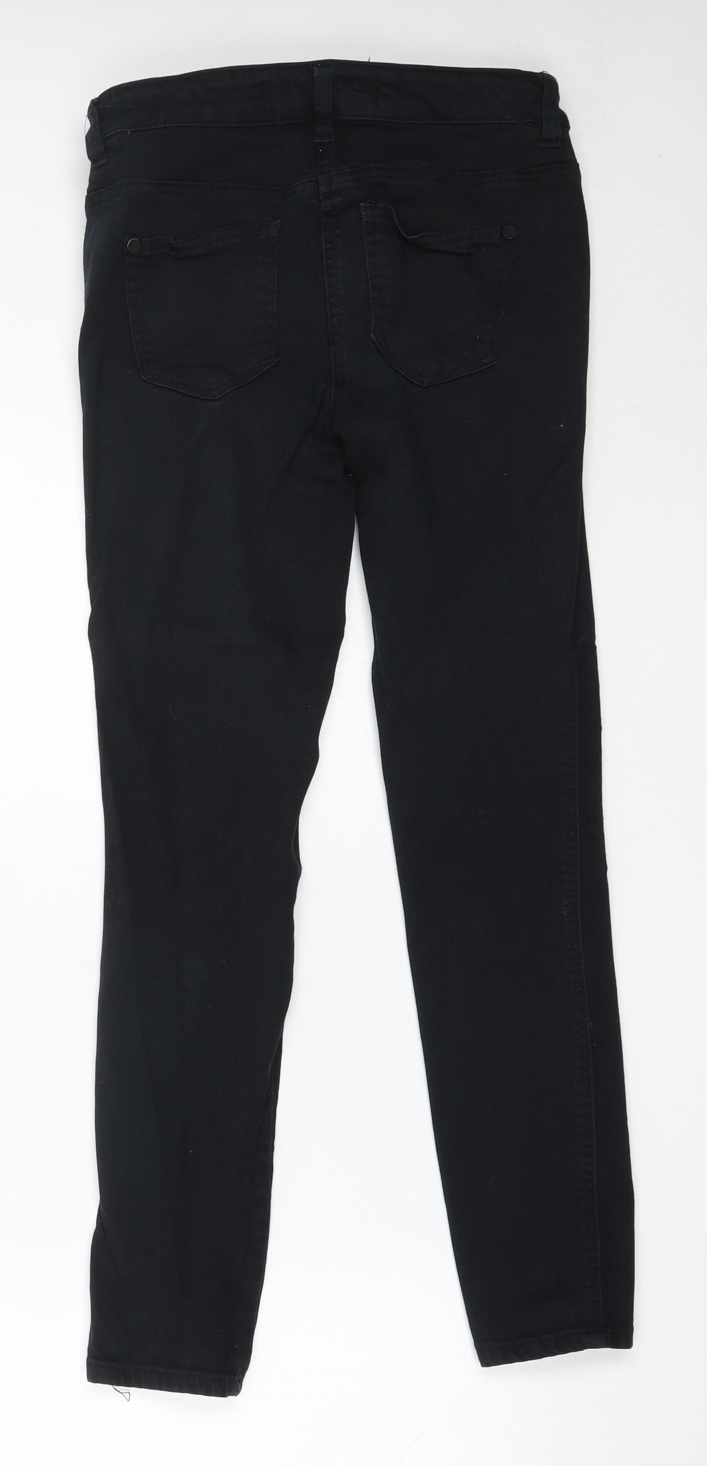 NEXT Womens Black  Cotton Skinny Jeans Size 12 L26.5 in Regular
