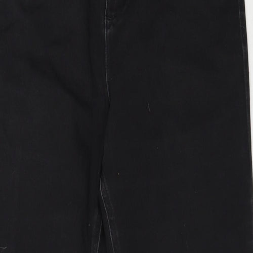 Per Una Womens Black  Cotton Straight Jeans Size 12 L26 in Regular