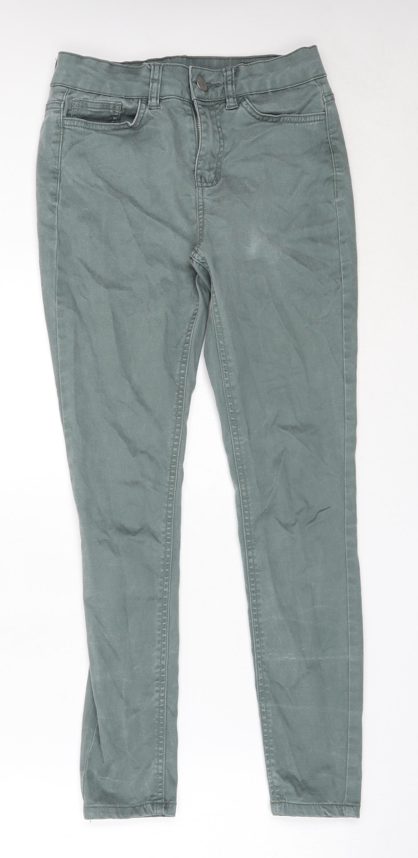 TU Womens Green  Cotton Skinny Jeans Size 8 L27 in Regular