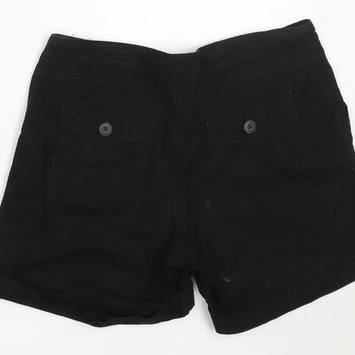 Now Womens Black  Cotton Bermuda Shorts Size 8  Regular