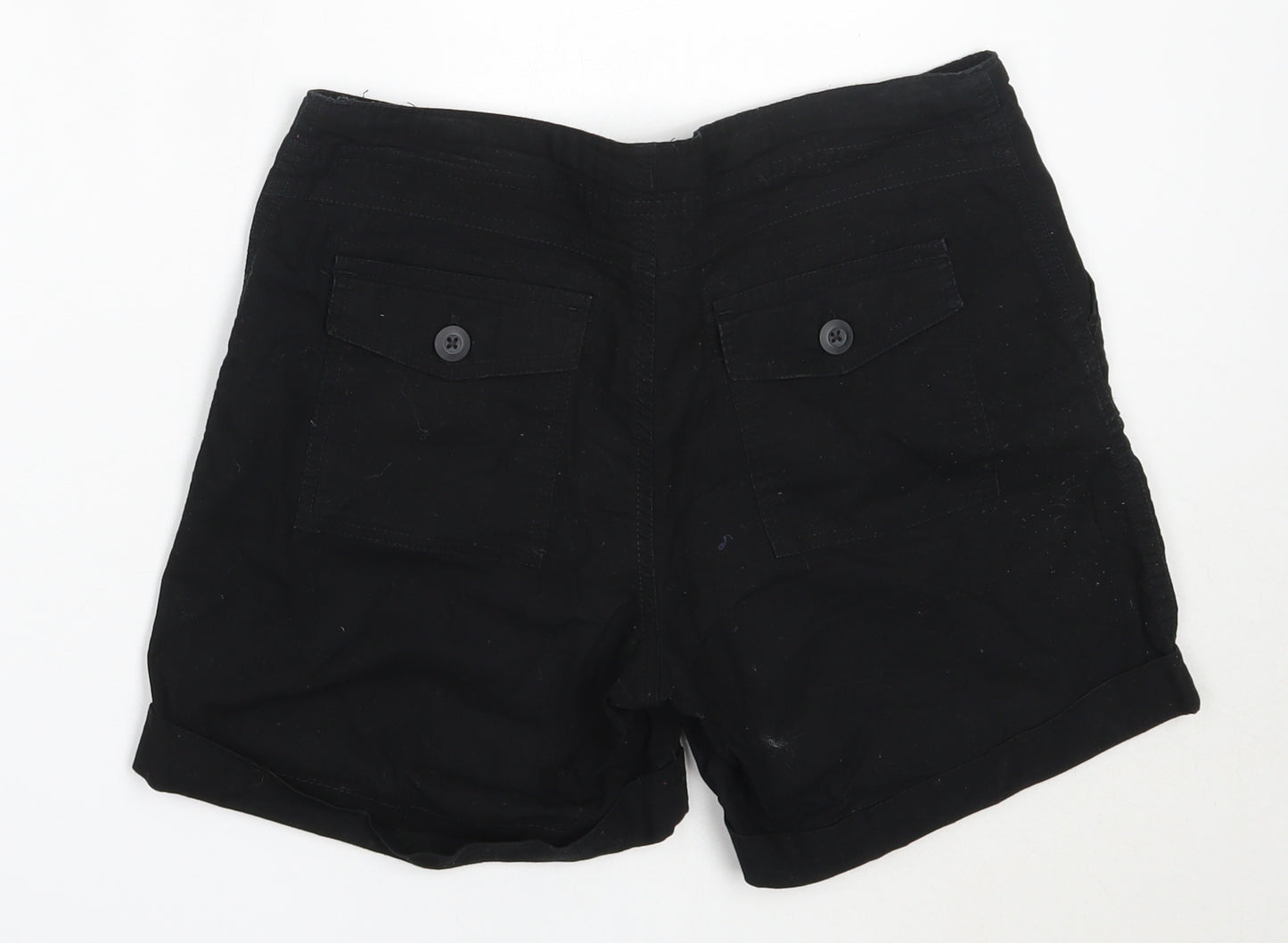 Now Womens Black  Cotton Bermuda Shorts Size 8  Regular