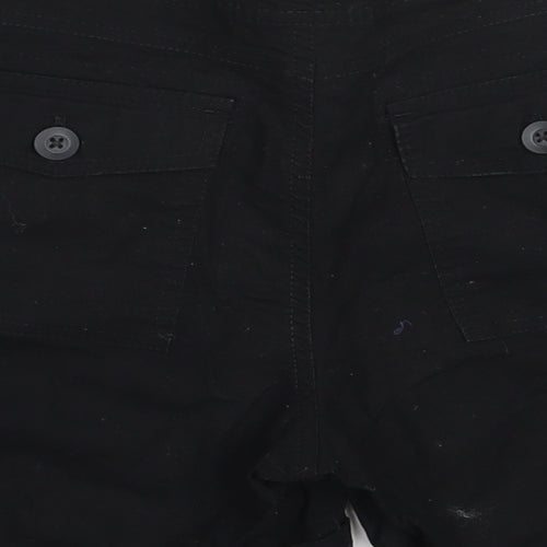 Now Womens Black  Cotton Bermuda Shorts Size 8  Regular