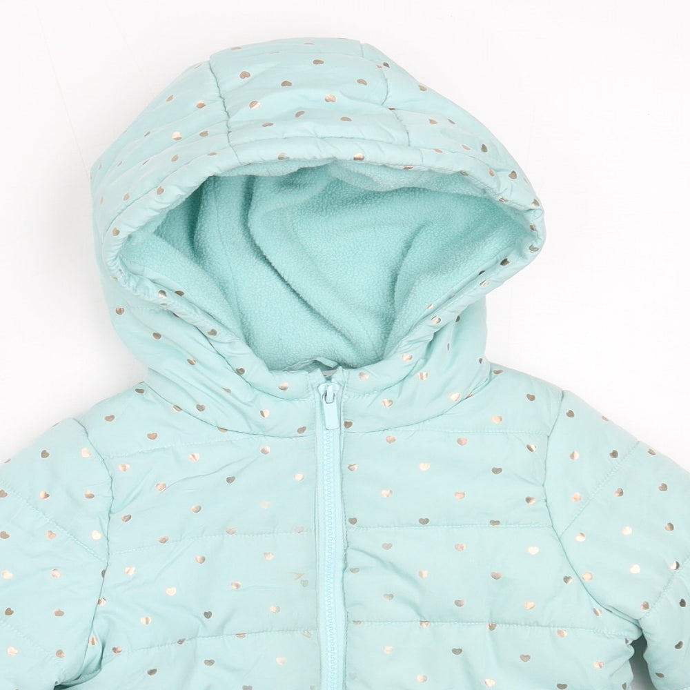 Evie Girls Blue   Puffer Jacket Coat Size 5-6 Years