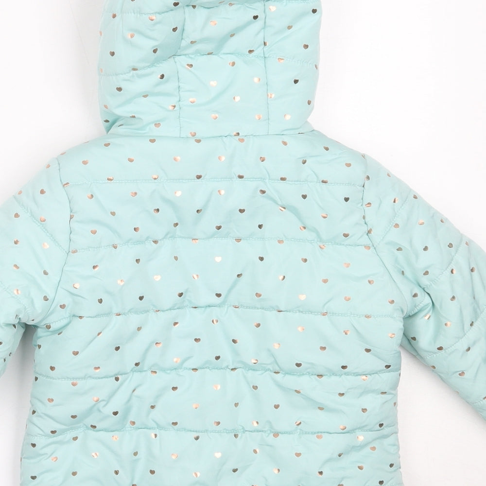 Evie Girls Blue   Puffer Jacket Coat Size 5-6 Years