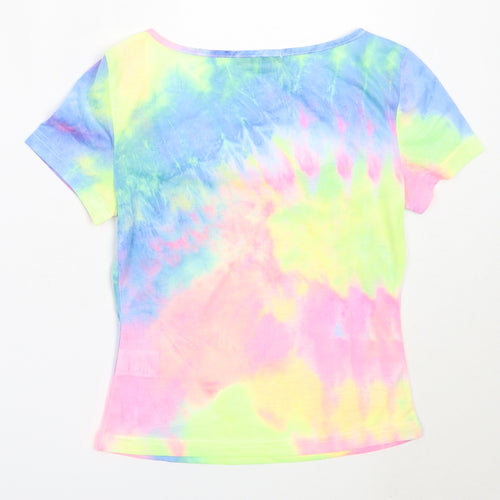 SheIn Womens Multicoloured  Polyester Basic T-Shirt Size XS Square Neck