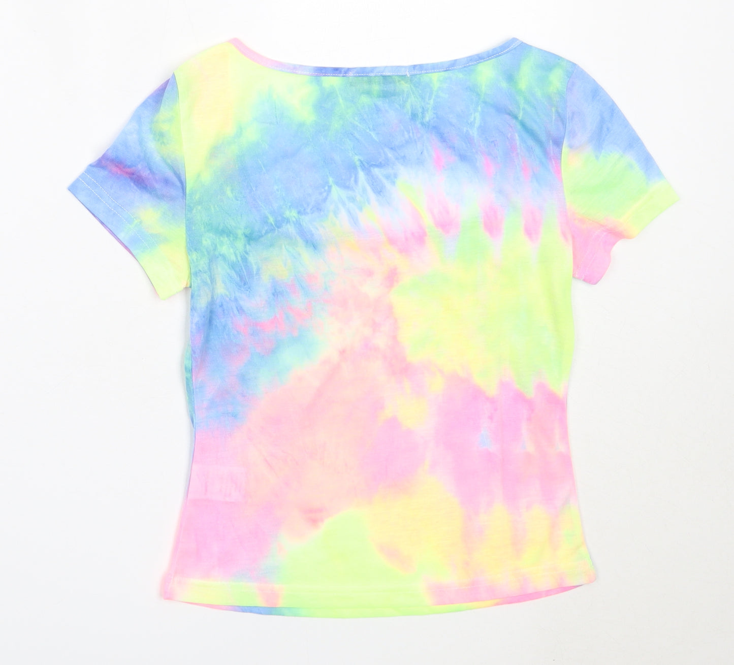 SheIn Womens Multicoloured  Polyester Basic T-Shirt Size XS Square Neck