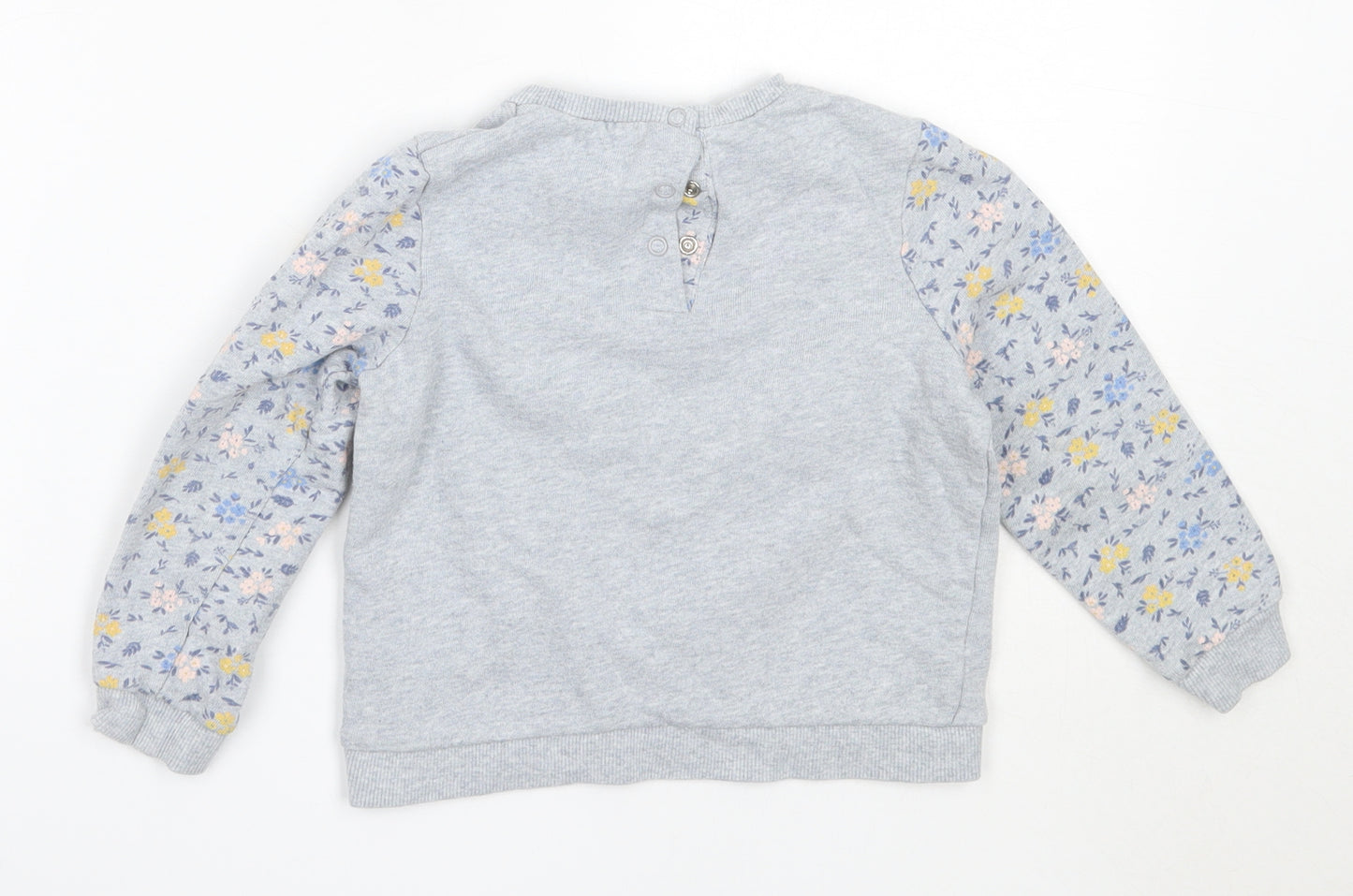Mothercare Girls Grey  Cotton Pullover Sweatshirt Size 3-4 Years