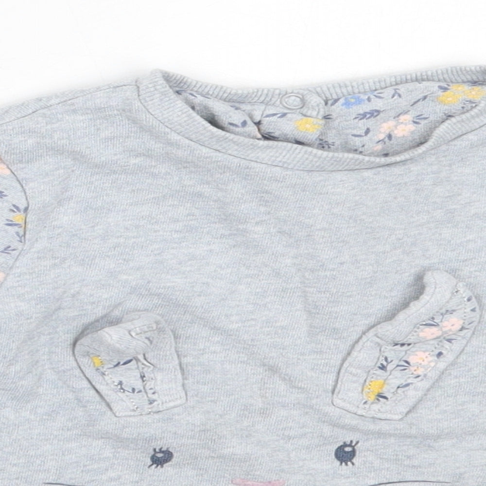 Mothercare Girls Grey  Cotton Pullover Sweatshirt Size 3-4 Years