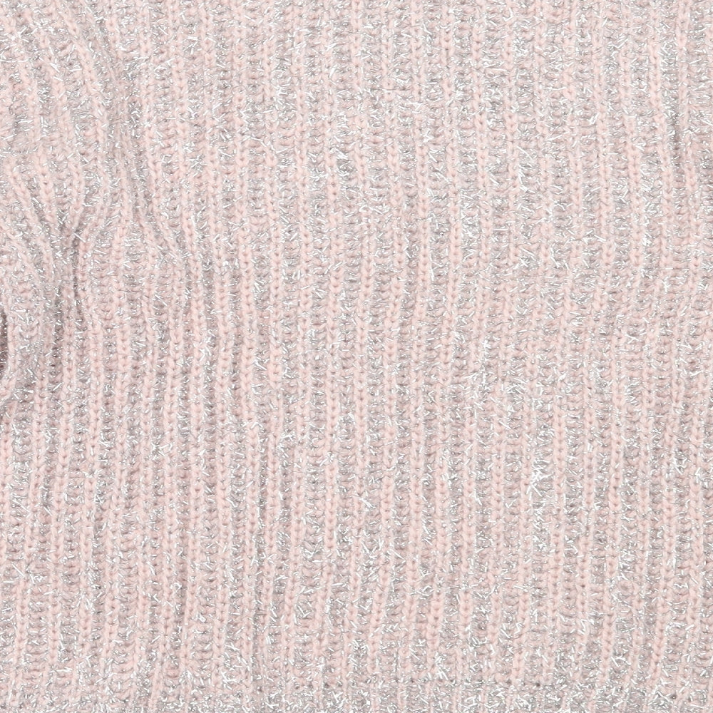 Peacocks Womens Pink Round Neck  Acrylic Pullover Jumper Size M