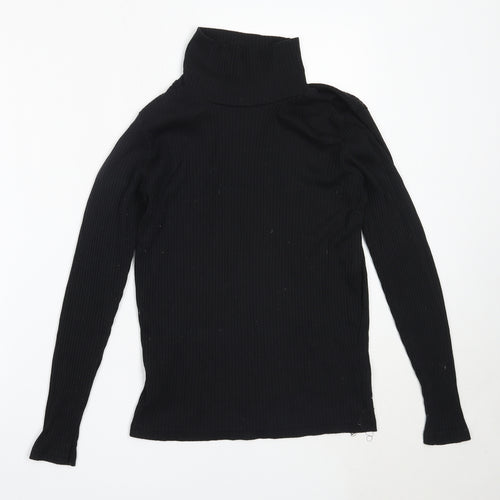 Avenue Womens Black High Neck  Polyester Pullover Jumper Size 12