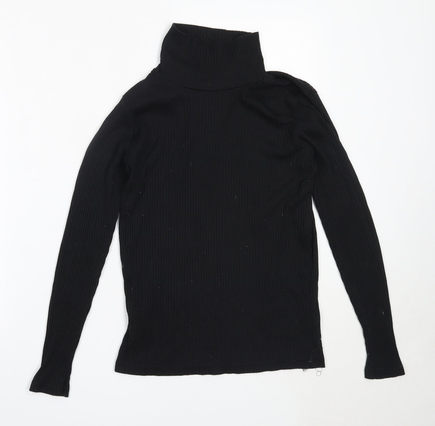 Avenue Womens Black High Neck  Polyester Pullover Jumper Size 12