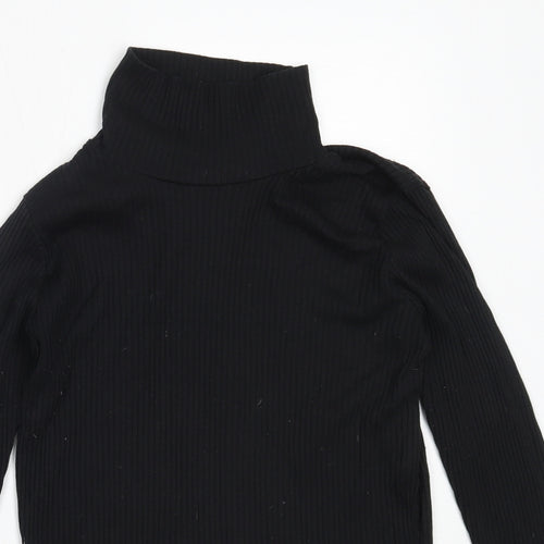 Avenue Womens Black High Neck  Polyester Pullover Jumper Size 12