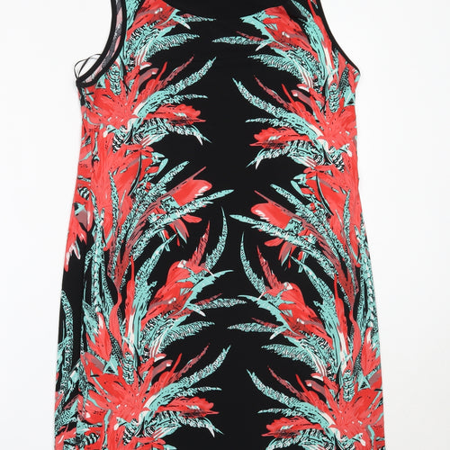 Klass Womens Black  Polyester Shift  Size M  Round Neck