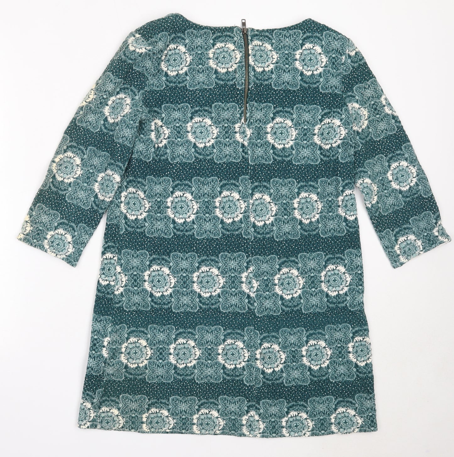 White Stuff Womens Blue  Cotton Tunic Blouse Size 14 Round Neck