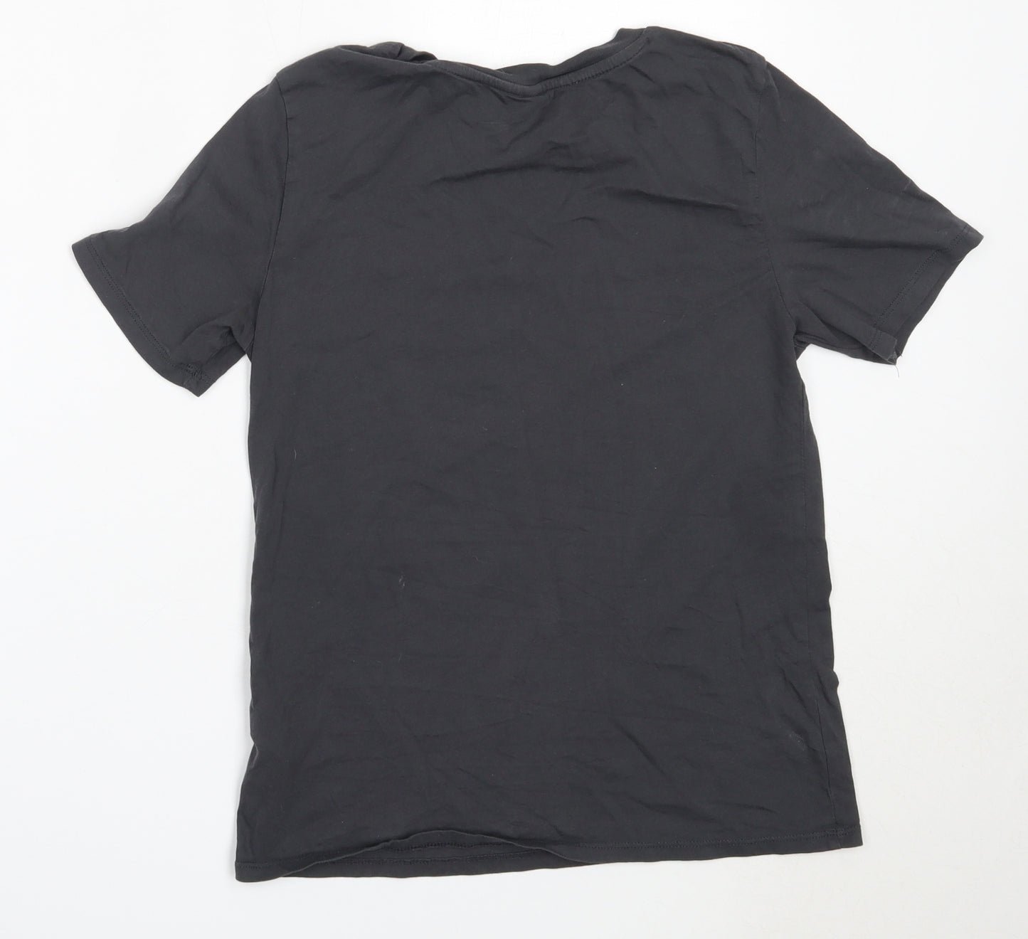 H&M Womens Grey  Cotton Basic T-Shirt Size XS Round Neck
