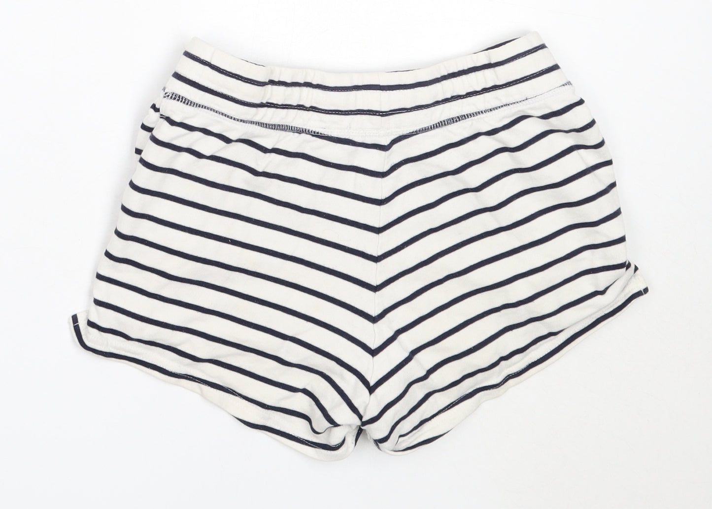 H&M Womens White Striped Cotton Sweat Shorts Size XS  Regular