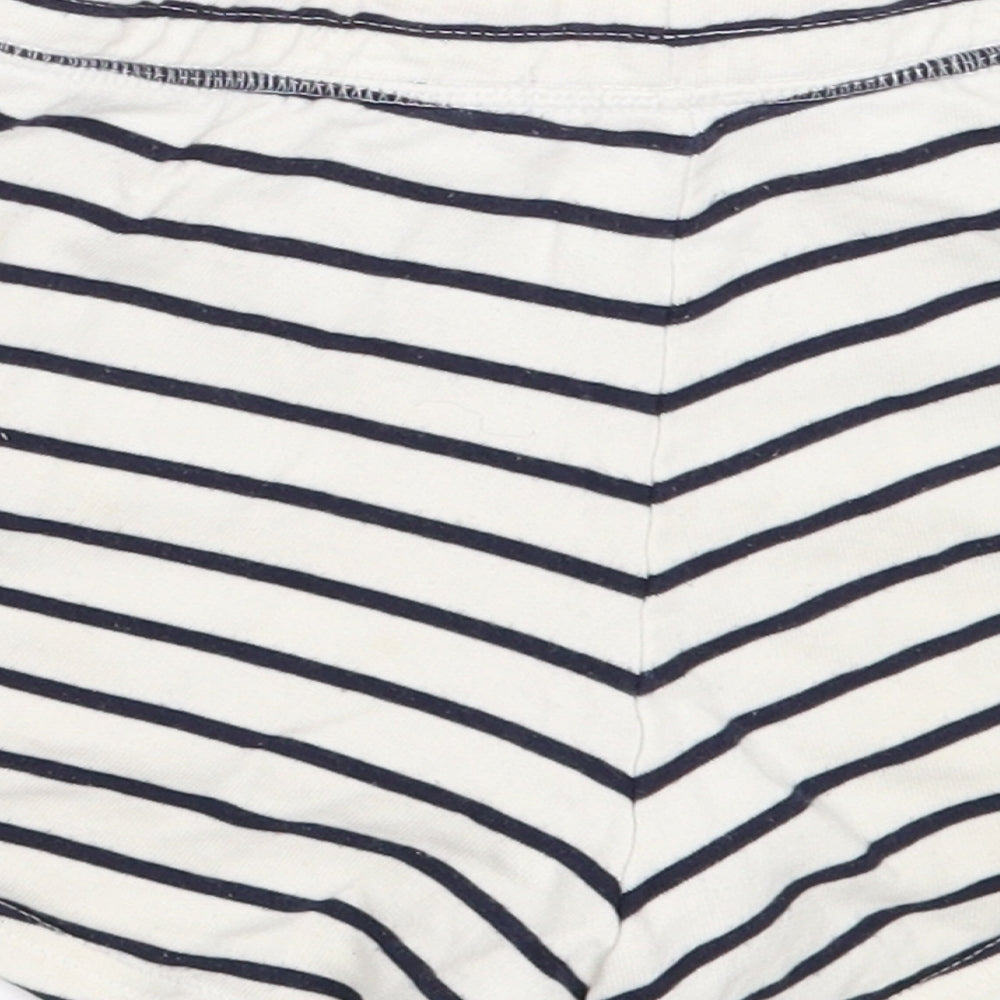 H&M Womens White Striped Cotton Sweat Shorts Size XS  Regular