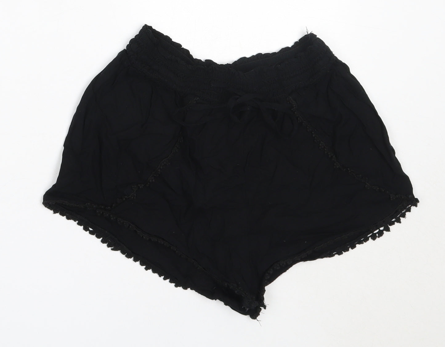 Primark Womens Black  Viscose Hot Pants Shorts Size 6  Regular