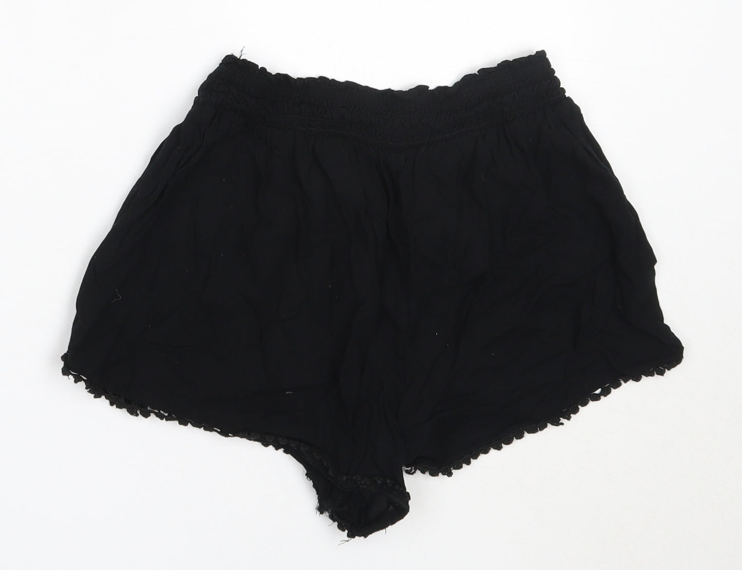 Primark Womens Black  Viscose Hot Pants Shorts Size 6  Regular