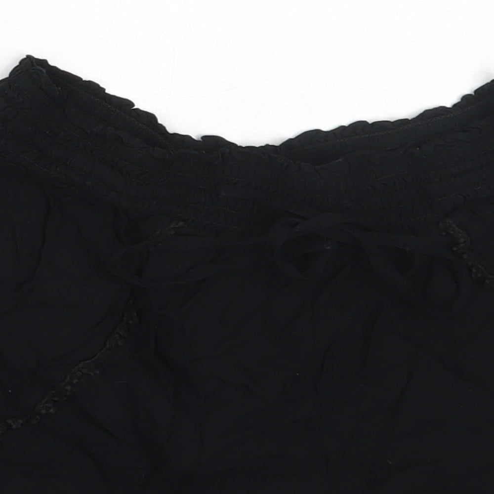 Primark Womens Black  Viscose Hot Pants Shorts Size 6  Regular