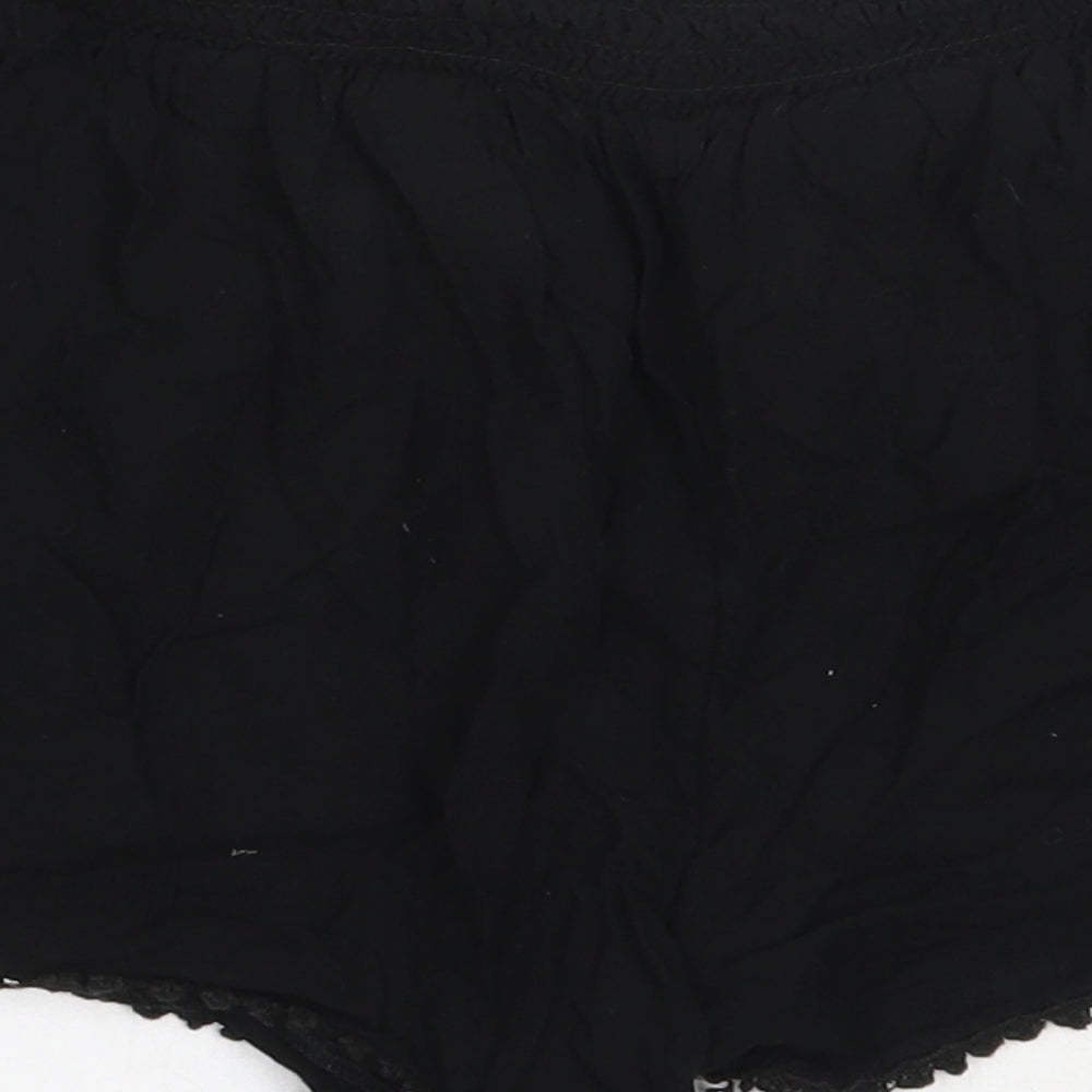 Primark Womens Black  Viscose Hot Pants Shorts Size 6  Regular