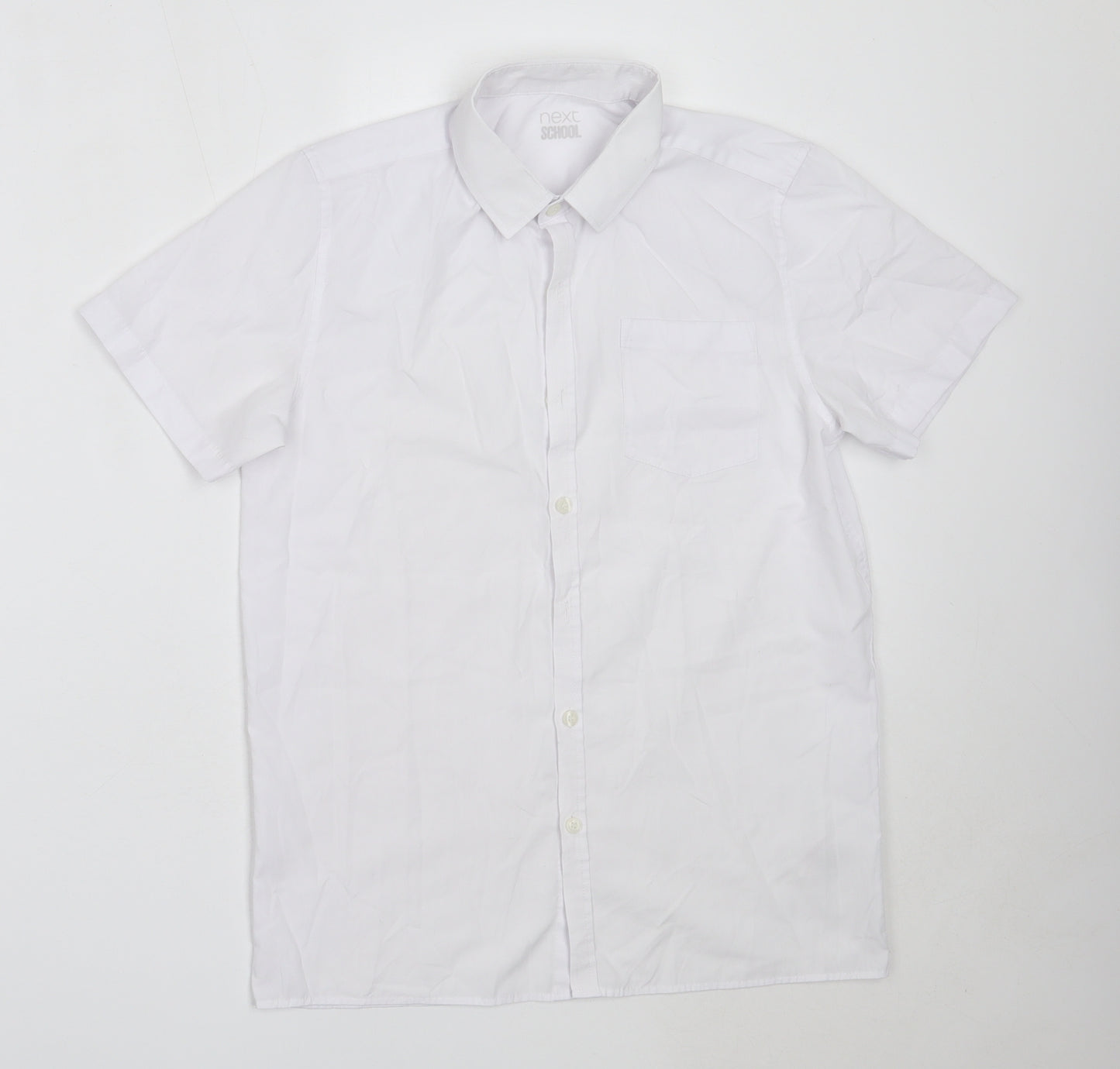 NEXT Boys White  Polyester Basic Button-Up Size 13 Years Collared  - school