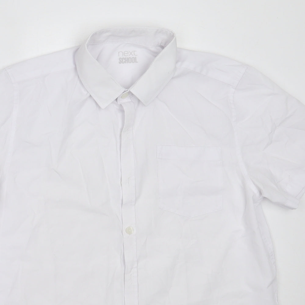 NEXT Boys White  Polyester Basic Button-Up Size 13 Years Collared  - school