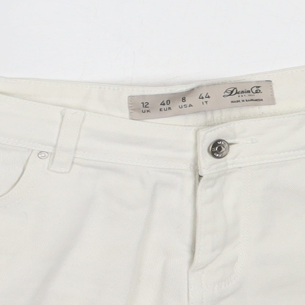 Primark Womens White  Cotton Hot Pants Shorts Size 12  Regular
