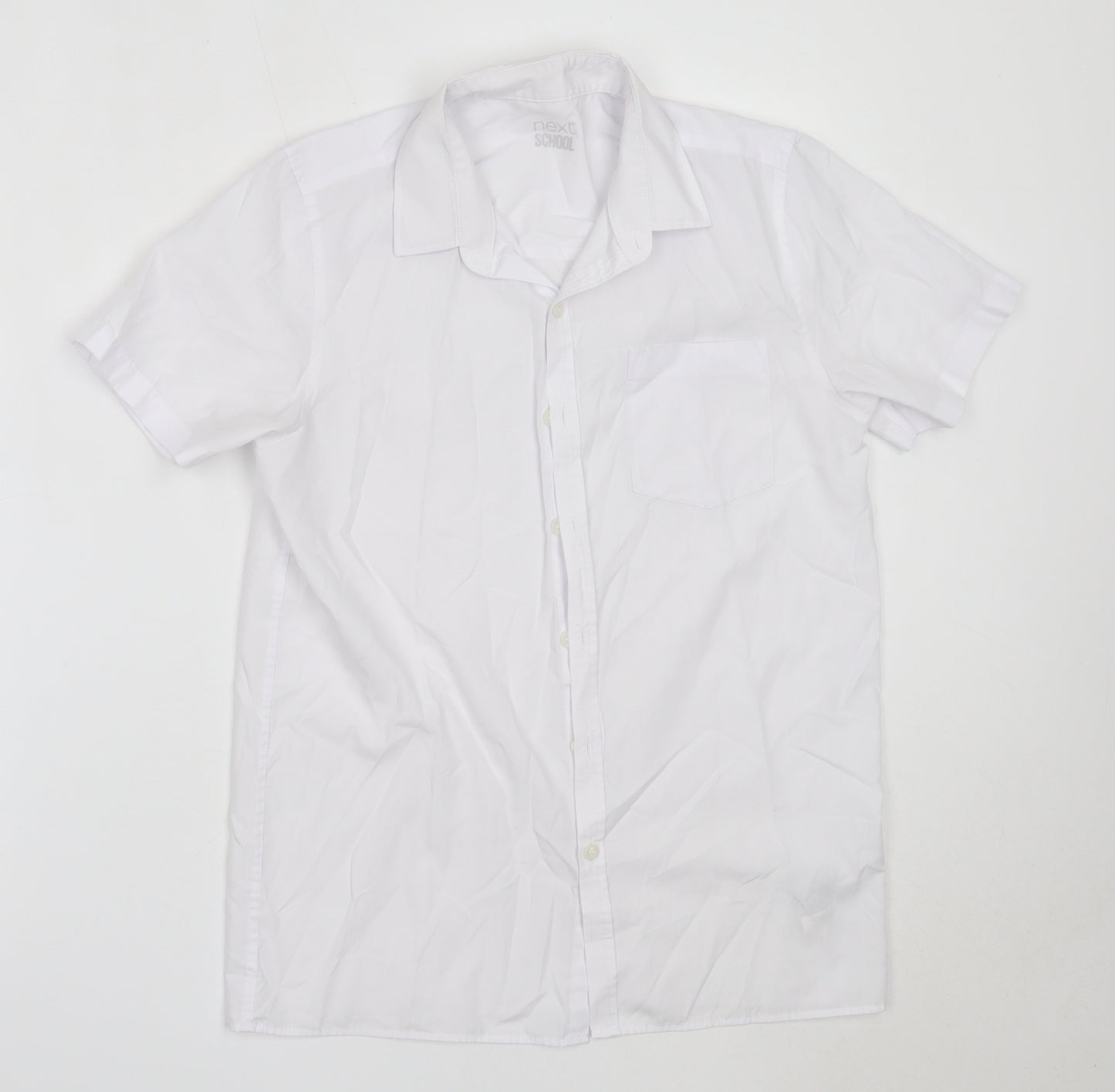 NEXT Boys White  Polyester Basic Button-Up Size 13 Years Collared  - school