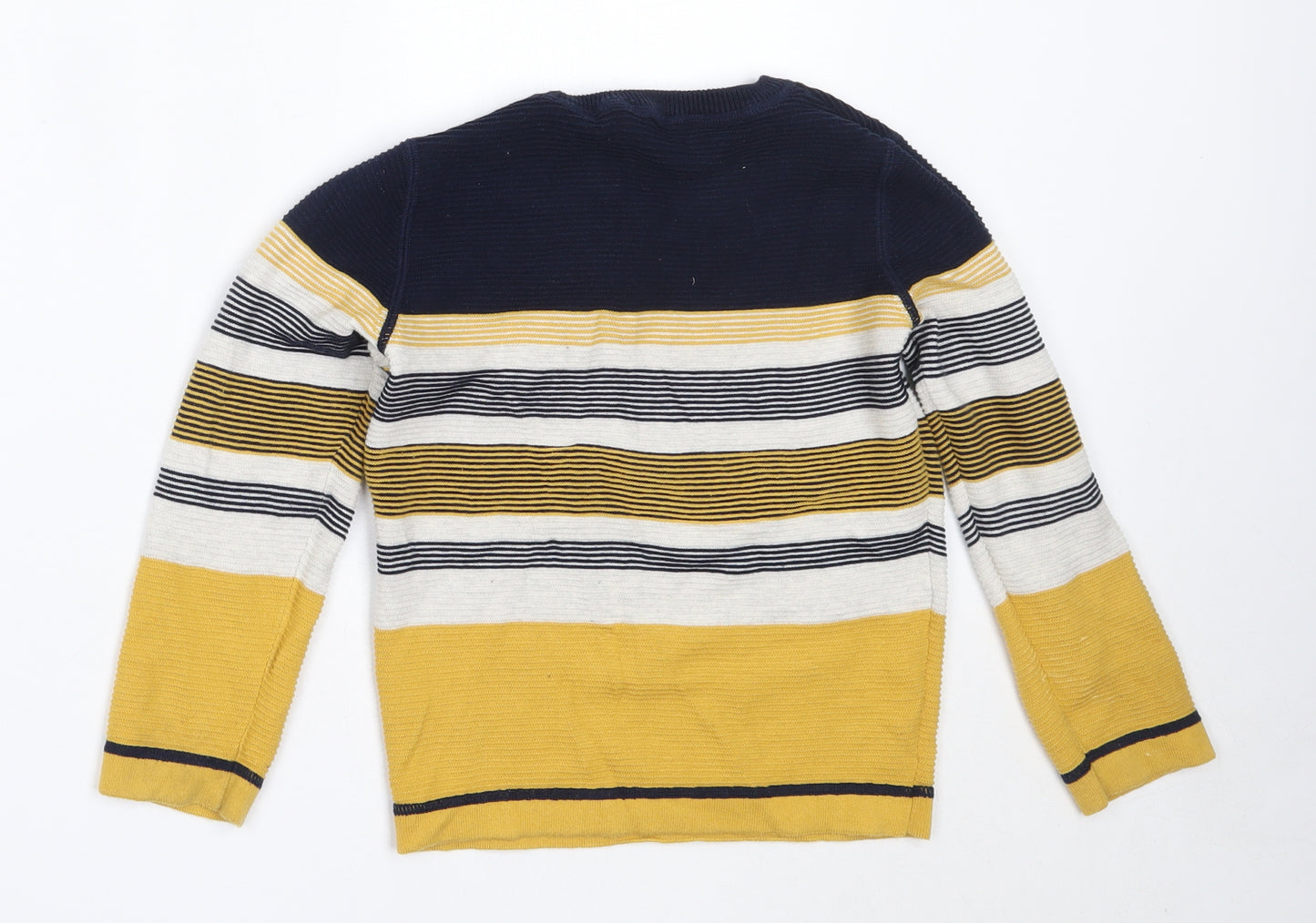 George Boys Yellow Round Neck  Cotton Pullover Jumper Size 6-7 Years