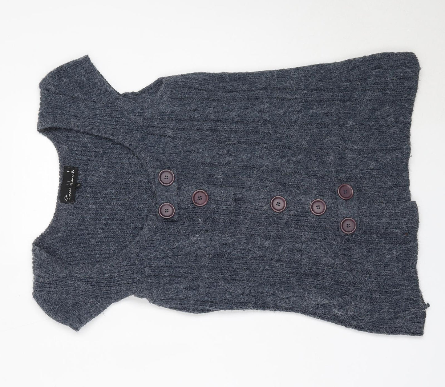 River Island Womens Blue Round Neck  Acrylic Pullover Jumper Size 12