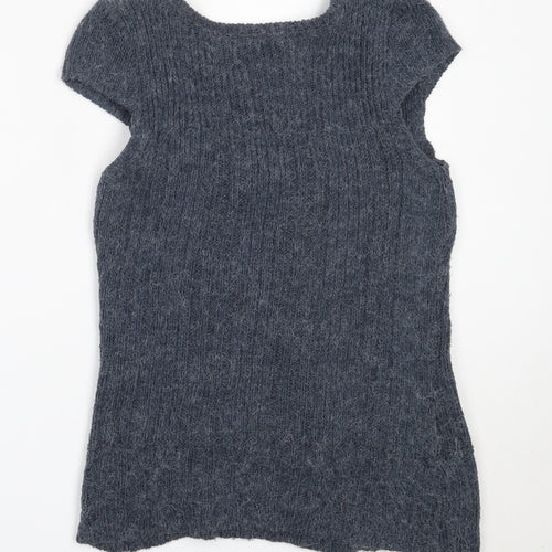 River Island Womens Blue Round Neck  Acrylic Pullover Jumper Size 12