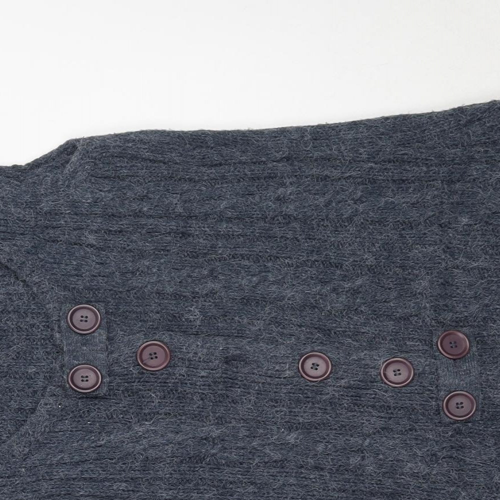 River Island Womens Blue Round Neck  Acrylic Pullover Jumper Size 12