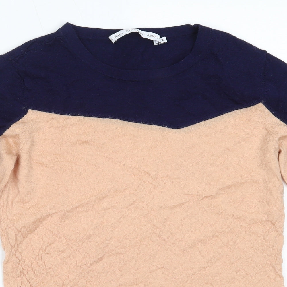& Other Stories Womens Beige Round Neck  Wool Pullover Jumper Size M