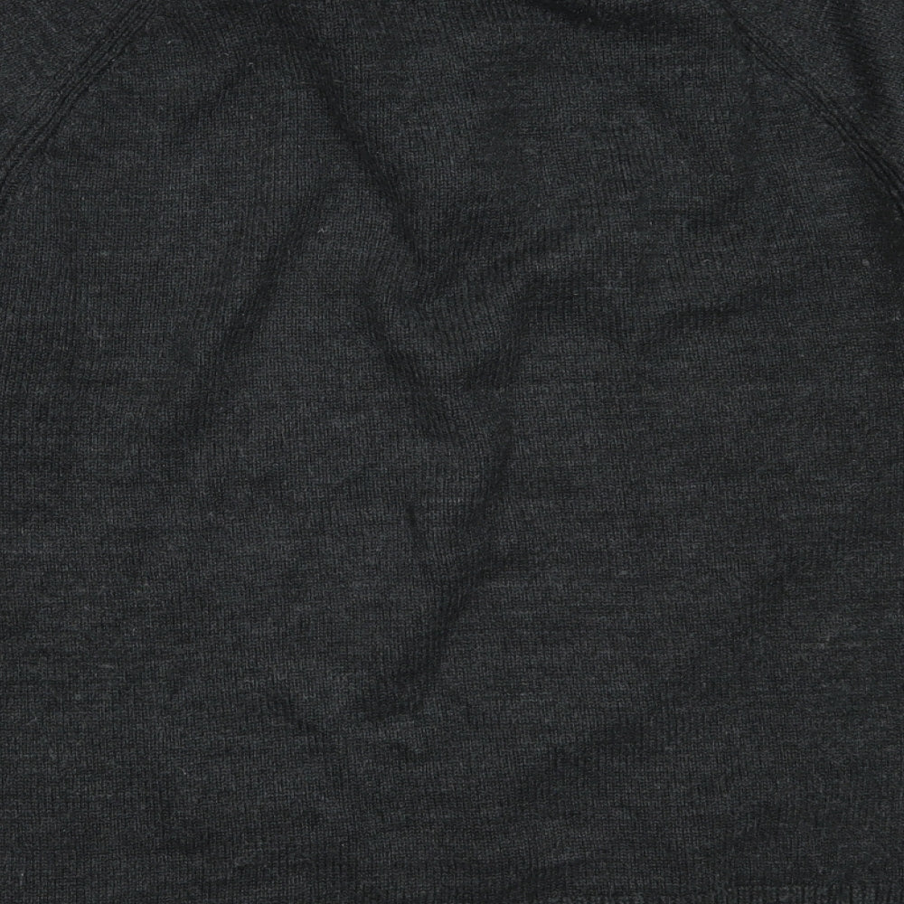 F&F Mens Grey High Neck  Acrylic Henley Jumper Size M