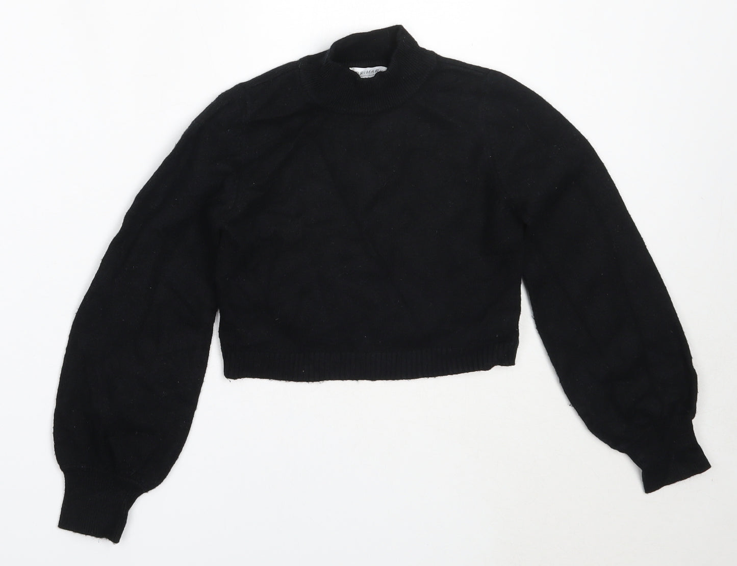 Primark Girls Black High Neck  Viscose Pullover Jumper Size 7-8 Years