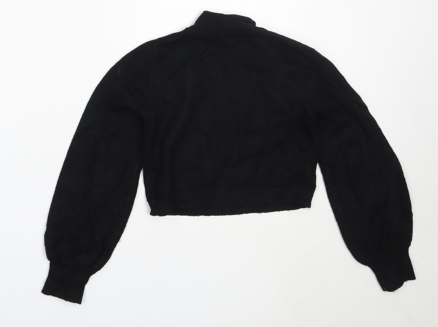 Primark Girls Black High Neck  Viscose Pullover Jumper Size 7-8 Years