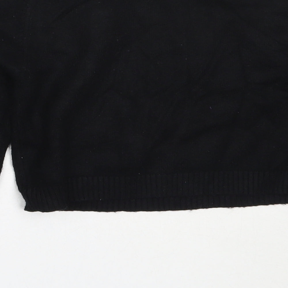 Primark Girls Black High Neck  Viscose Pullover Jumper Size 7-8 Years