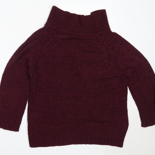 BHS Womens Purple Round Neck  Acrylic Cardigan Jumper Size 18