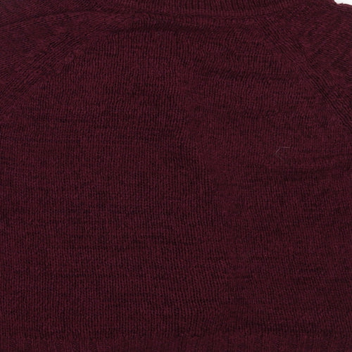 BHS Womens Purple Round Neck  Acrylic Cardigan Jumper Size 18