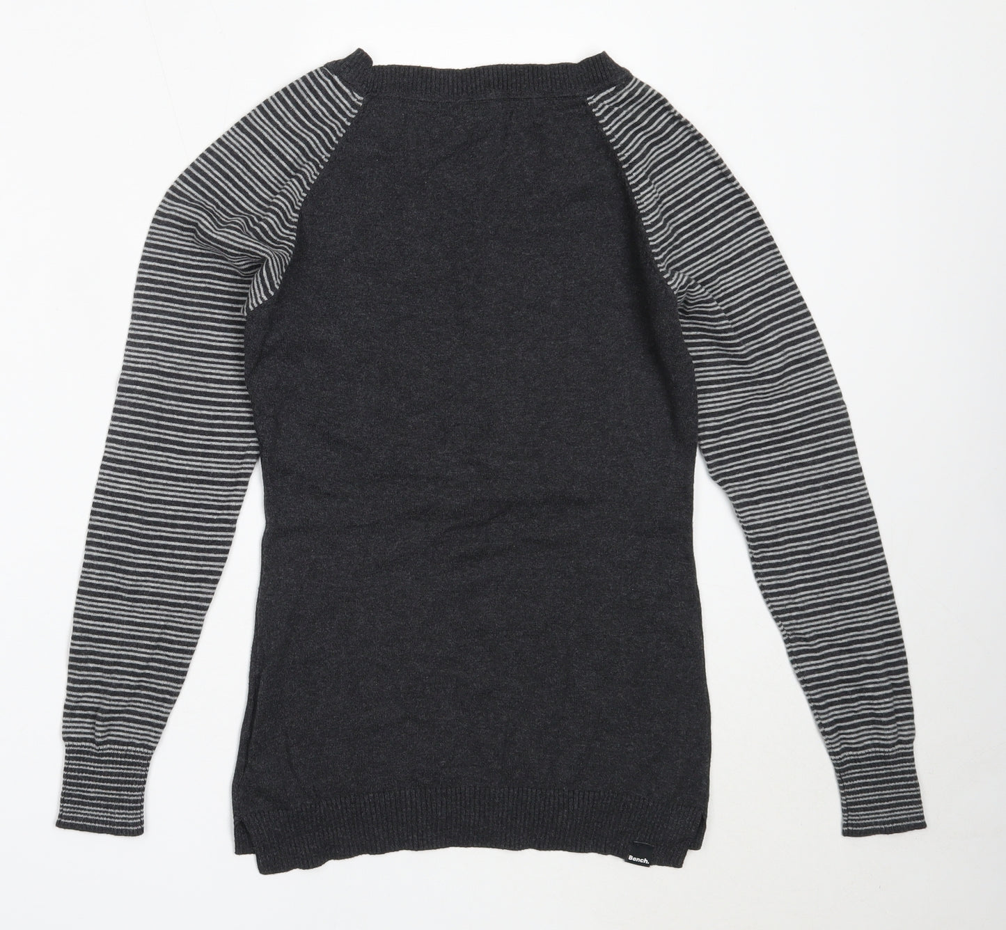 Bench Womens Grey Round Neck  Cotton Pullover Jumper Size XS