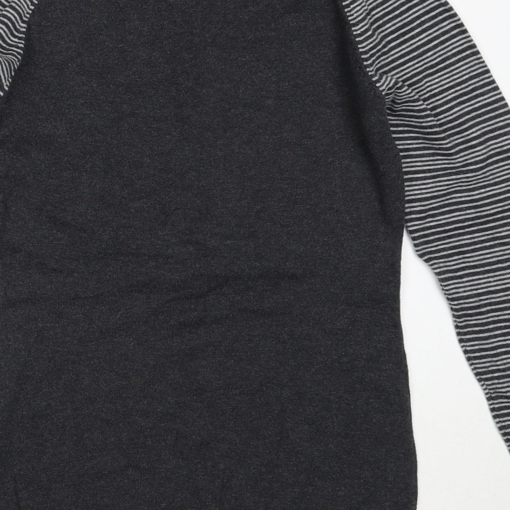 Bench Womens Grey Round Neck  Cotton Pullover Jumper Size XS