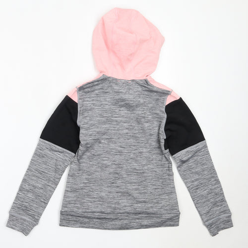 H&M Girls Grey  Polyester Full Zip Hoodie Size 9-10 Years