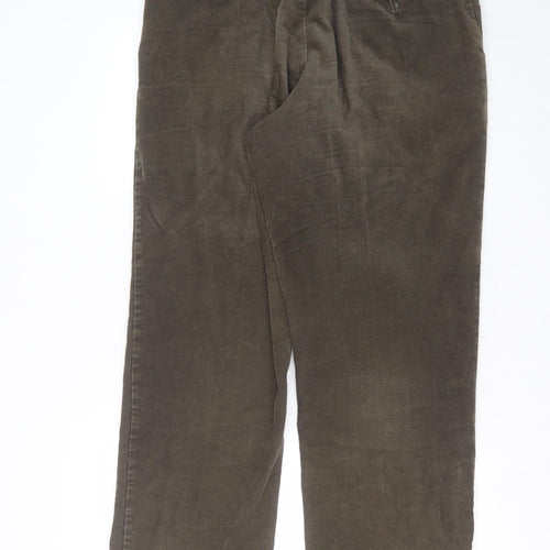 Farah Mens Green  Cotton Trousers  Size 36 in L29 in Regular Zip