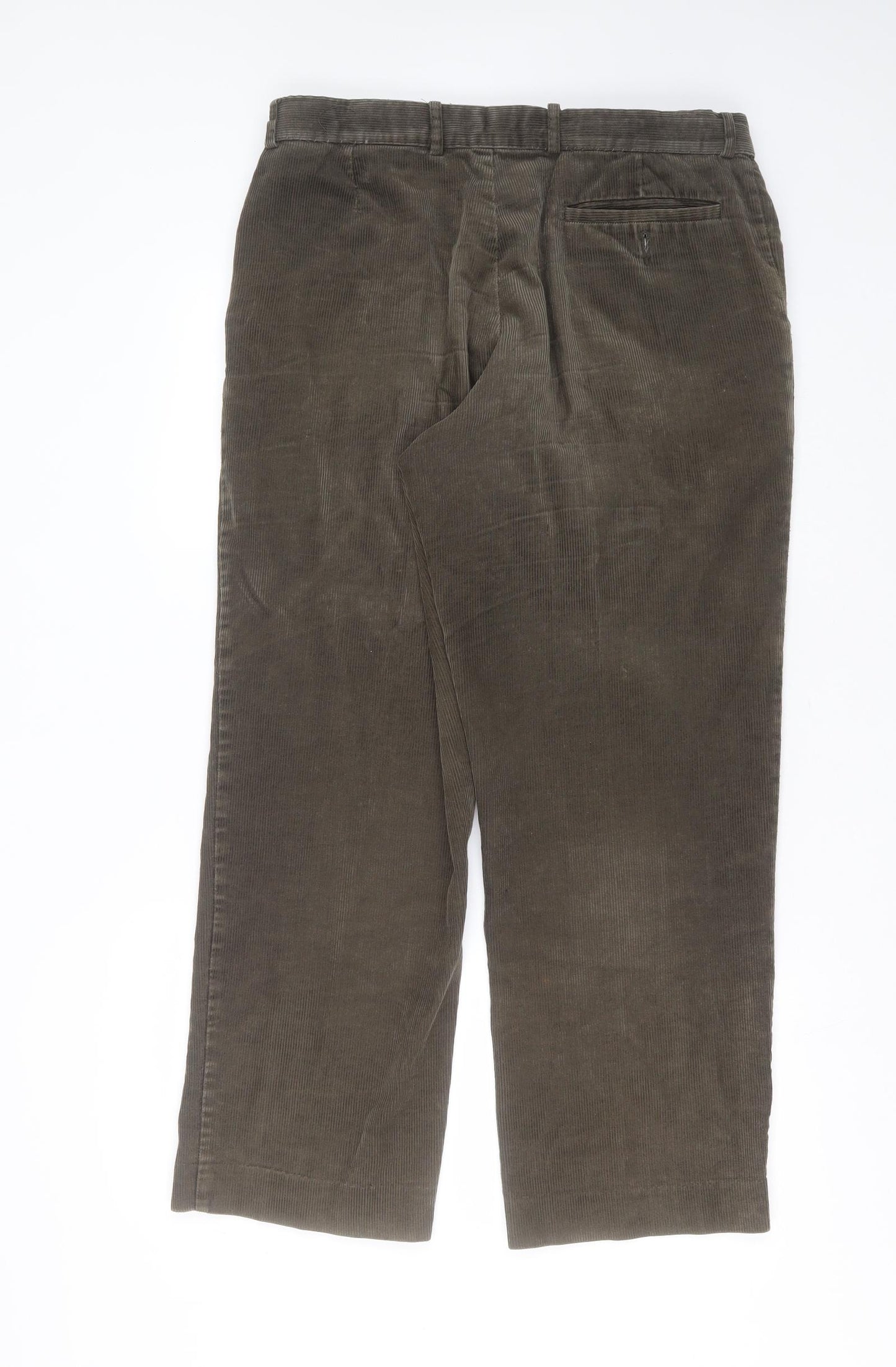 Farah Mens Green  Cotton Trousers  Size 36 in L29 in Regular Zip