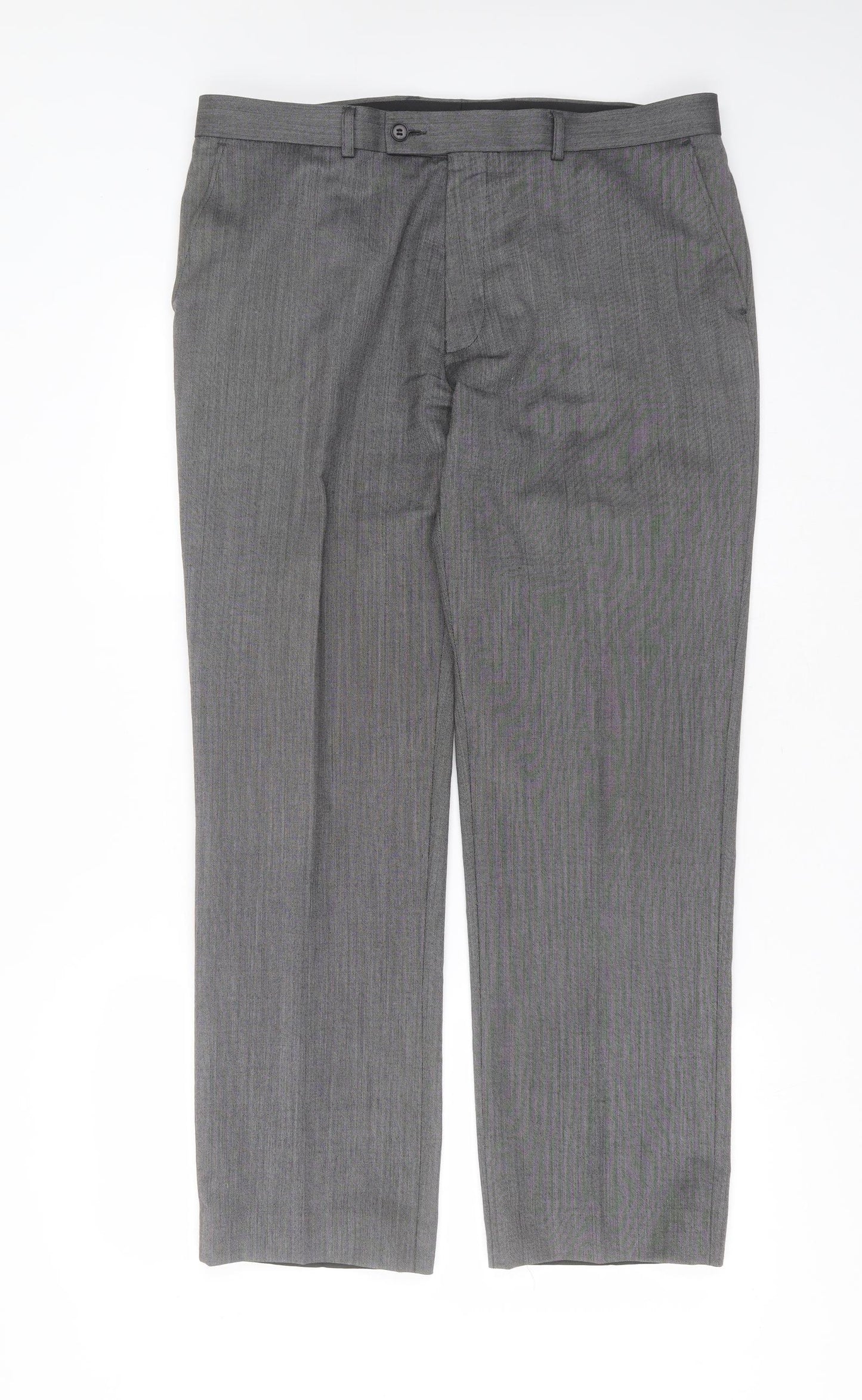 Taylor & Wright Mens Grey  Polyester Trousers  Size 36 in L29 in Regular Zip