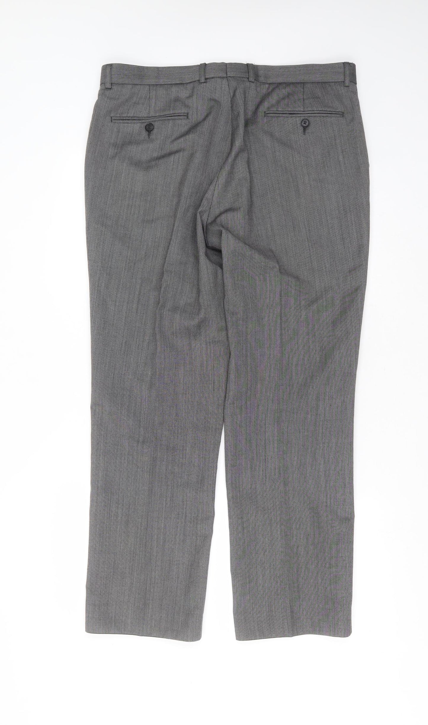 Taylor & Wright Mens Grey  Polyester Trousers  Size 36 in L29 in Regular Zip