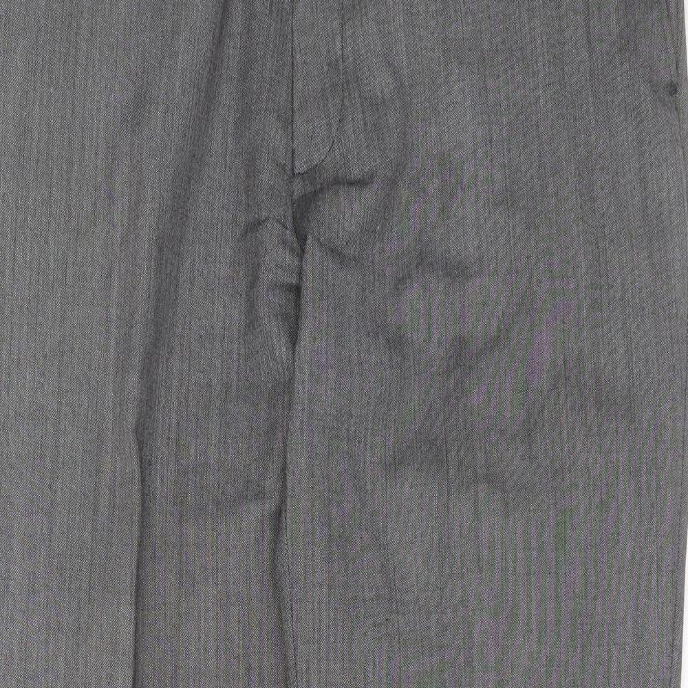 Taylor & Wright Mens Grey  Polyester Trousers  Size 36 in L29 in Regular Zip