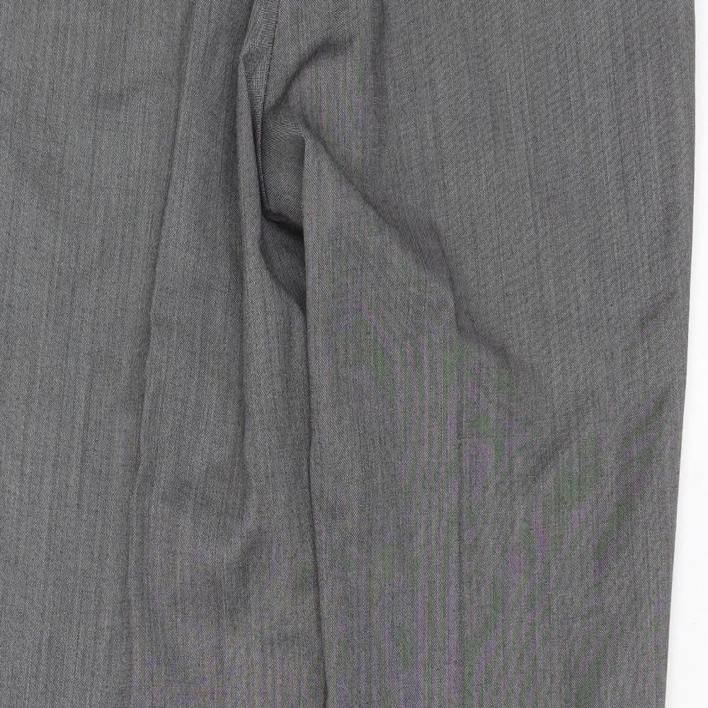 Taylor & Wright Mens Grey  Polyester Trousers  Size 36 in L29 in Regular Zip
